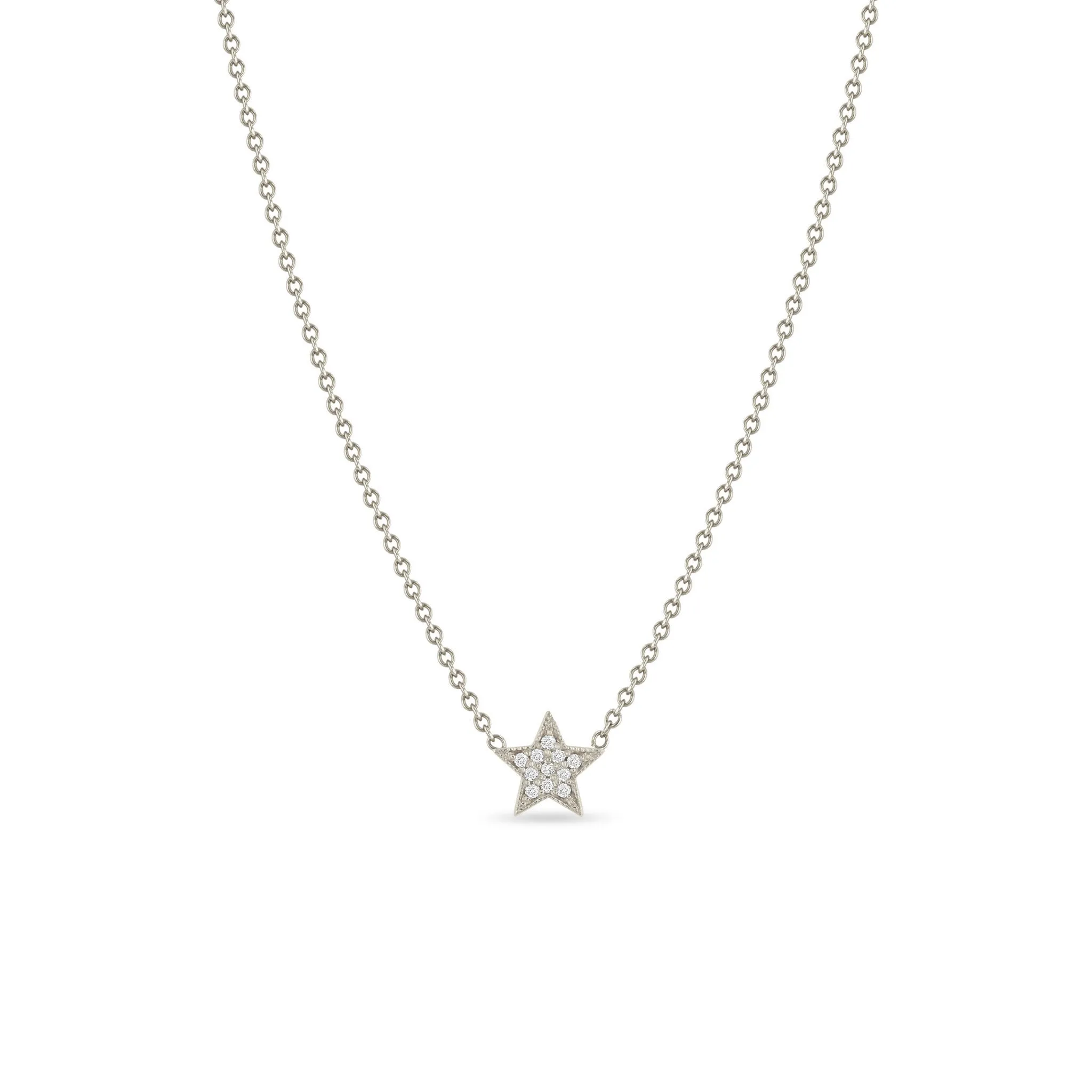 14k Midi Bitty Pavé Diamond Star Necklace