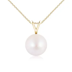 14K Y Gold 8-9mm Akoya Pearl Necklace