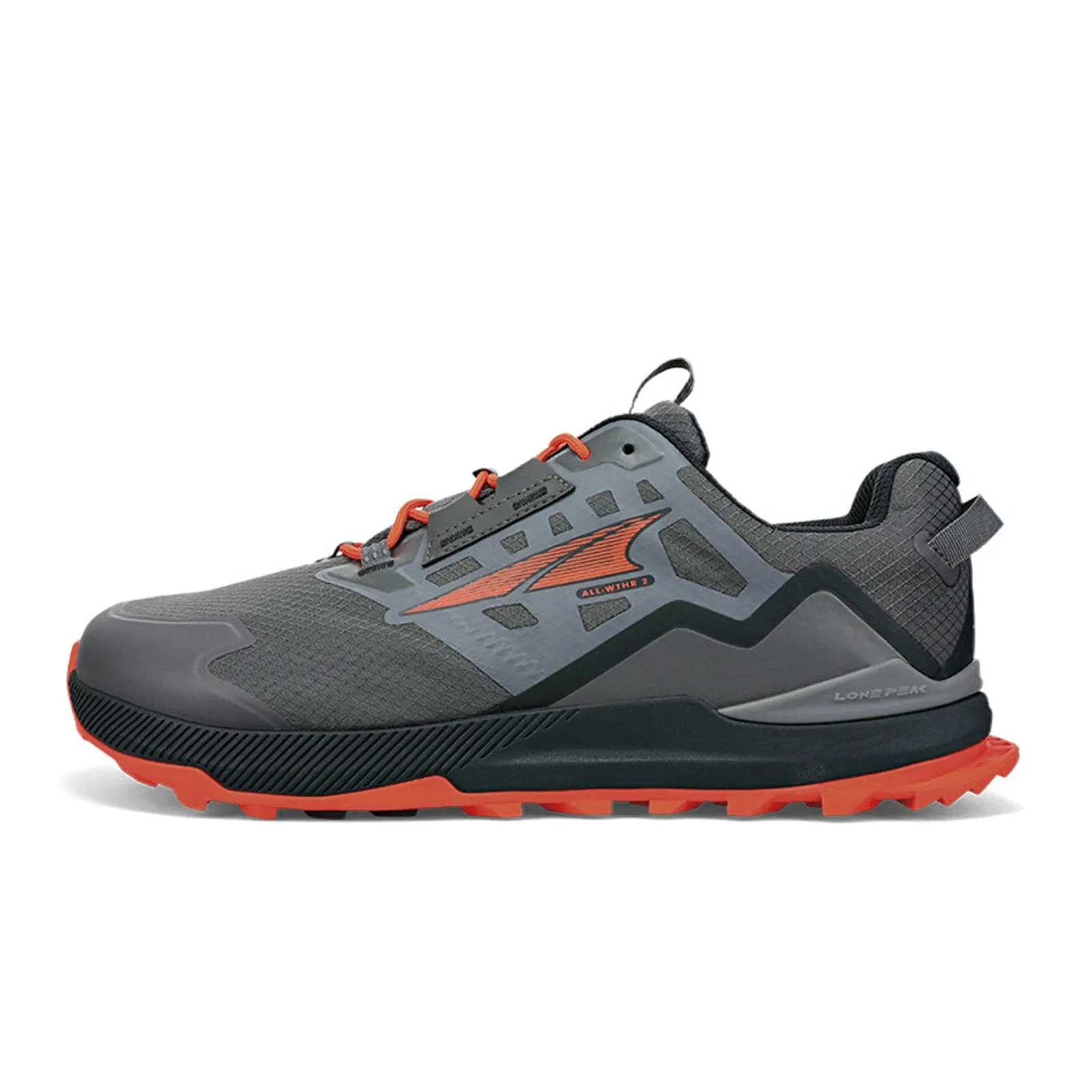 Altra Lone Peak All Weather Low 2 Trail Running Shoe (Men) - Gray/Orange