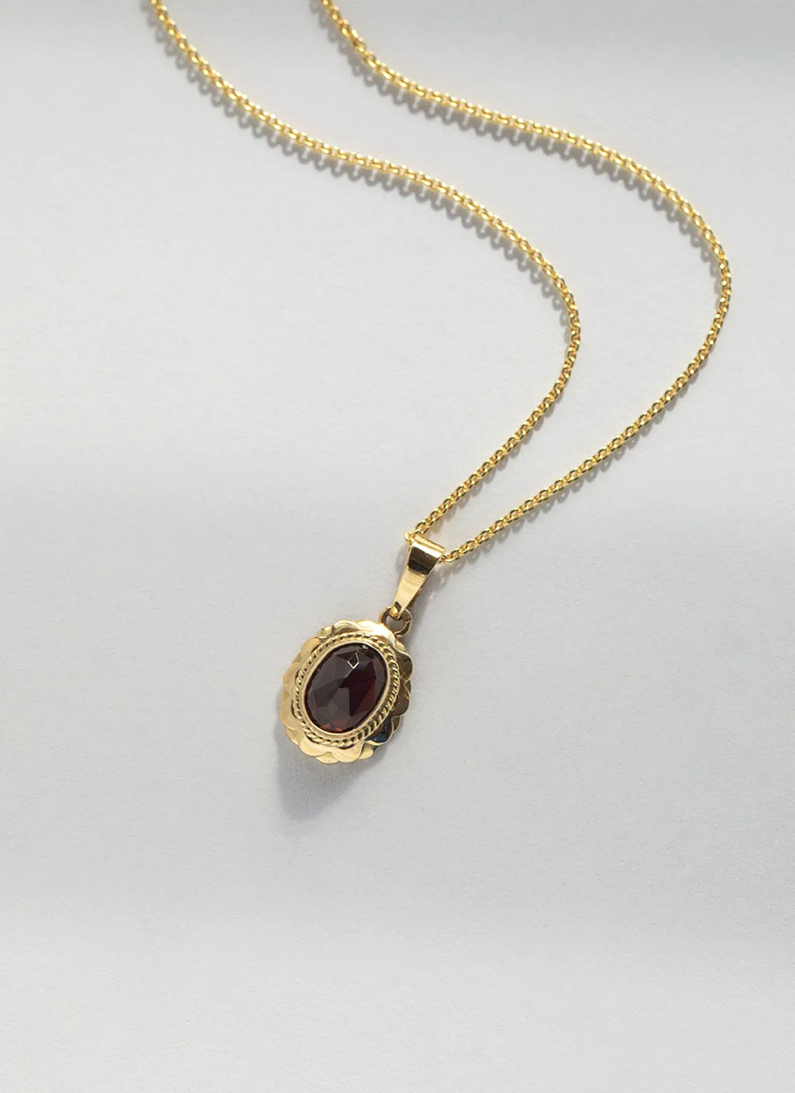 Ana garnet charm 14k gold