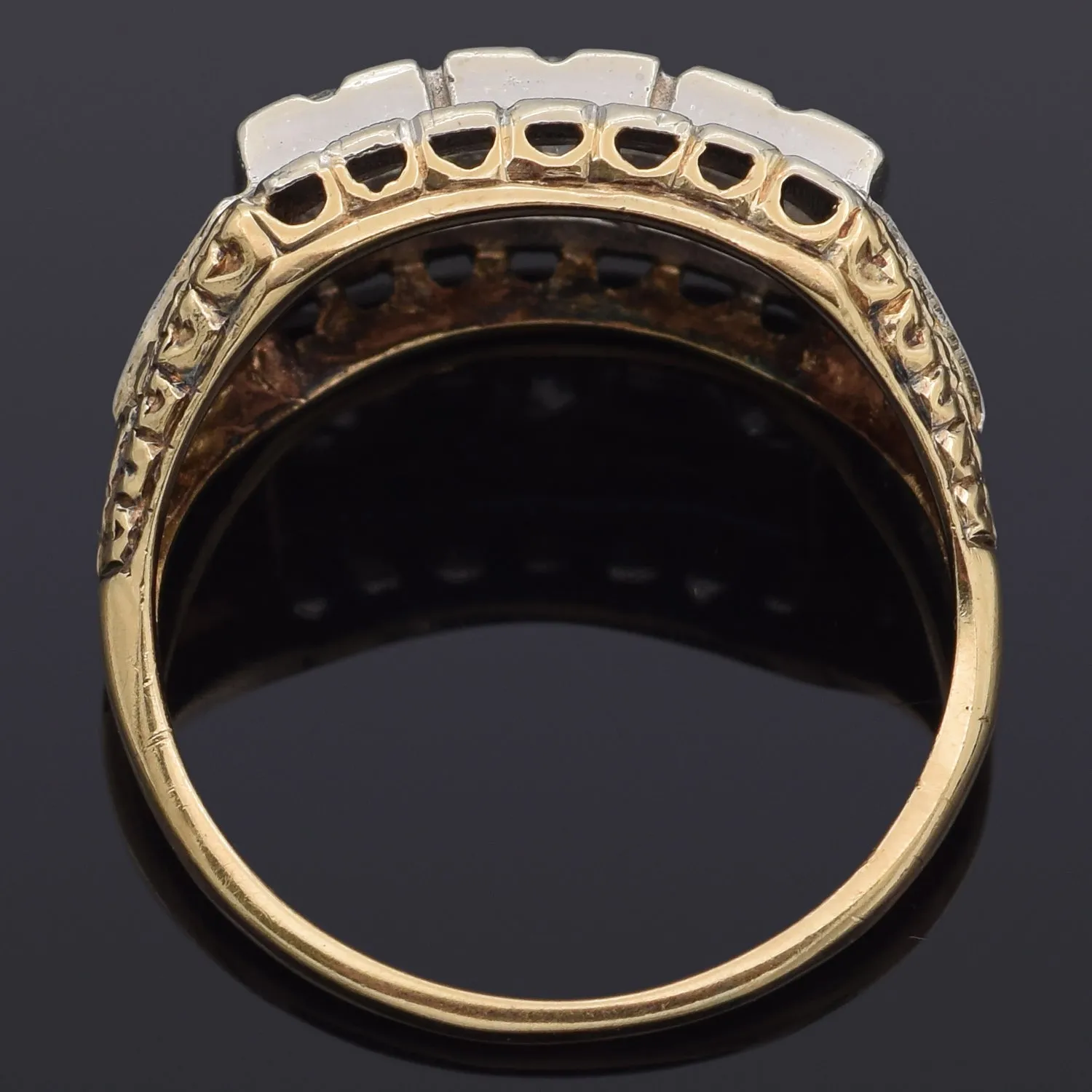 Antique Art Deco 14K Yellow Gold 0.51 TCW Diamond Band Ring