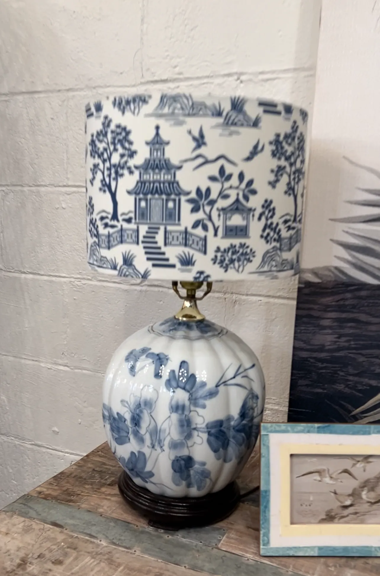 Blue & White Chinois Lamp