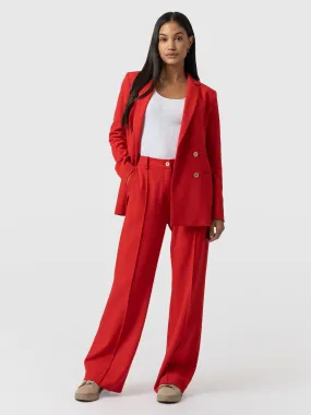 Cambridge Tailored Wide Leg Pant - Red