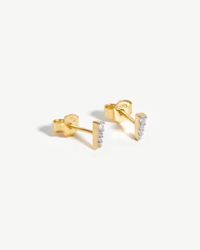 Celestial Pave Spike Stud Earrings | 18ct Gold Plated Vermeil/Cubic Zirconia