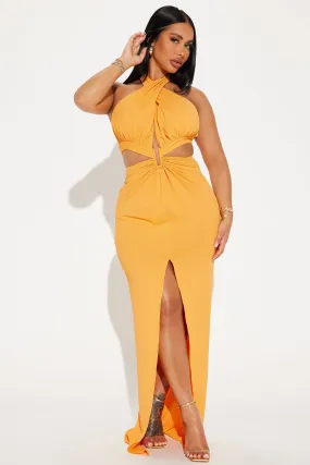 Cora Cut Out Maxi Dress - Mustard