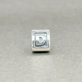 Estate Pandora SS Triangle Block Letter D Bead Charm