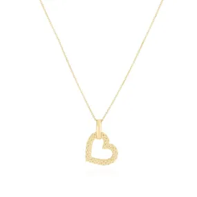 Gold Woven Open Heart Necklace