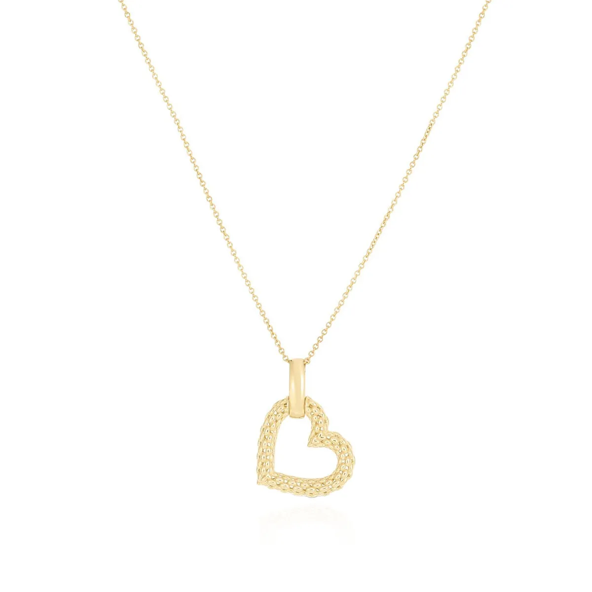 Gold Woven Open Heart Necklace