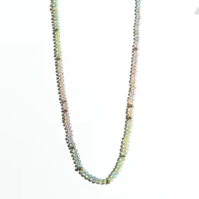 Hand-dyed Ombre Silk Opal Necklace with 14K gold hand forged Beads - ONE OF A KIND