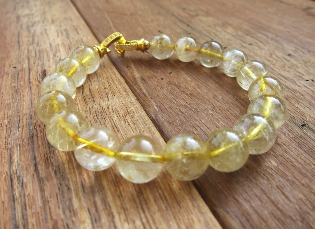 Inner Glow Rutilated Quartz Mala Bracelet