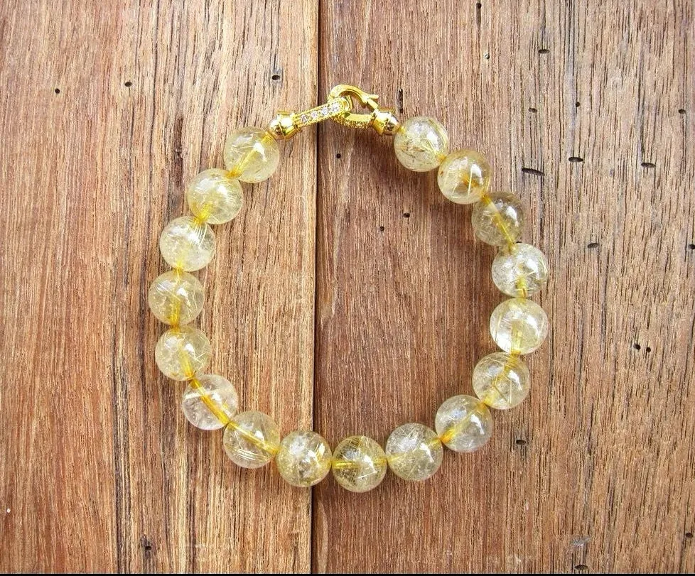 Inner Glow Rutilated Quartz Mala Bracelet