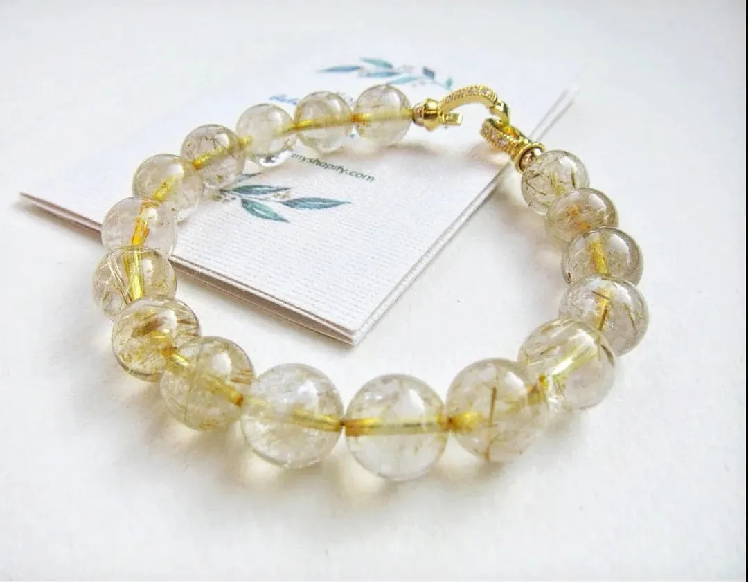 Inner Glow Rutilated Quartz Mala Bracelet