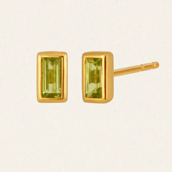 Leda Studs Peridot Gold