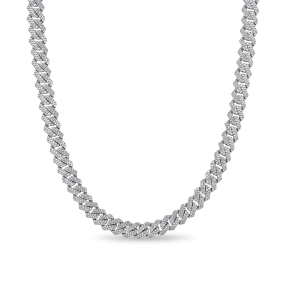 Round Cut Prong Cuban Link Chain - 8mm