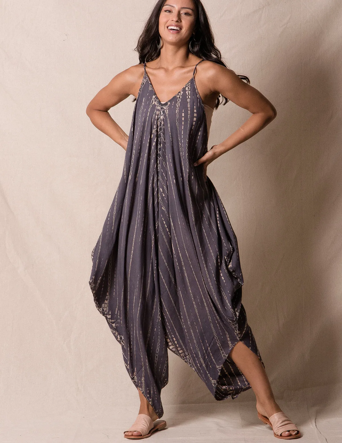 Shibori Tie-Dye Harem Jumpsuit