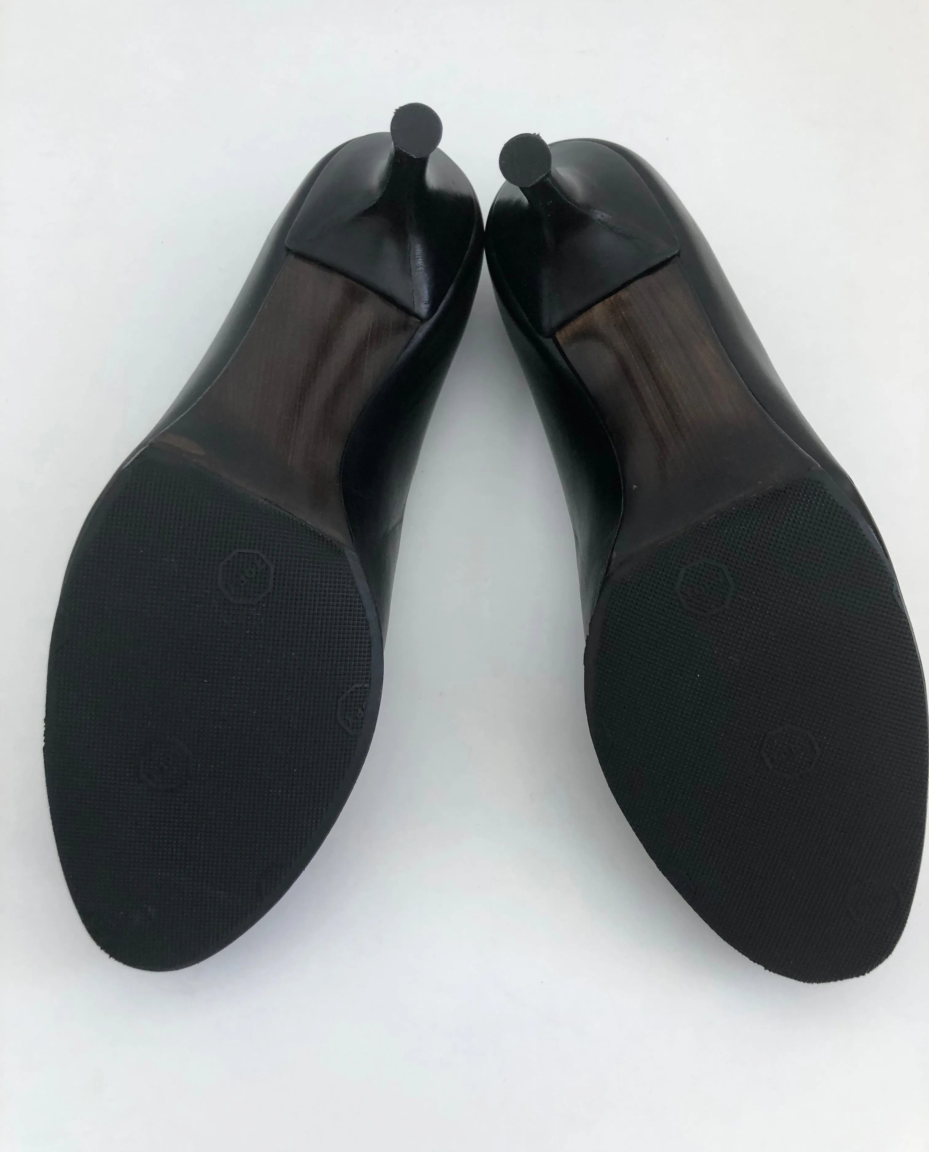 Stuart Weitzman Black Leather Heels Size 4.5 (NWT)