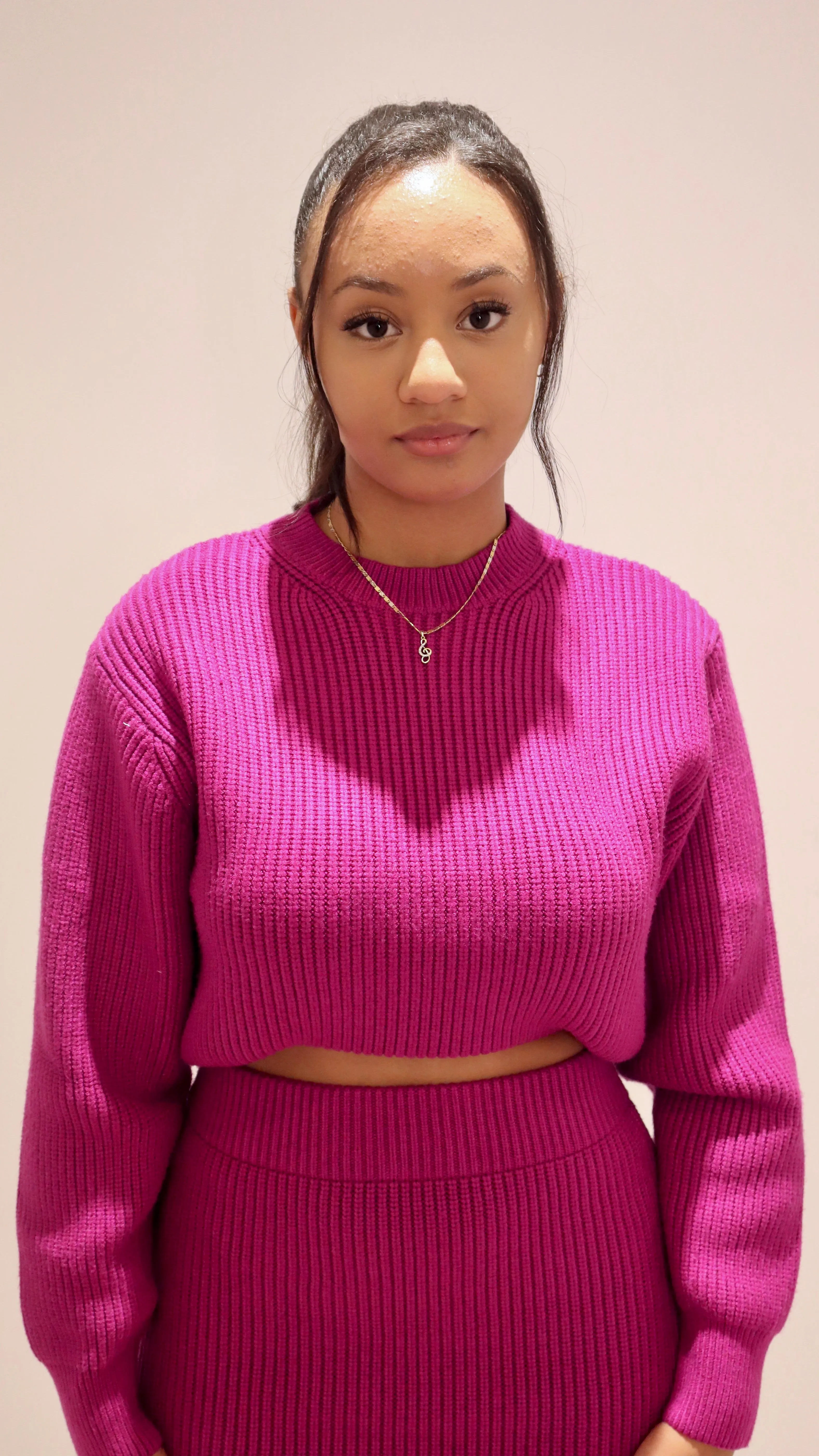 Tamar sweater top, Magenta