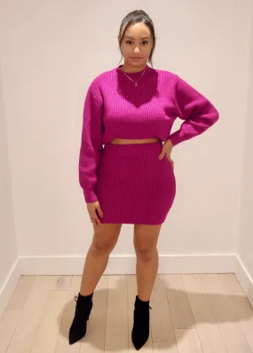 Tamar sweater top, Magenta