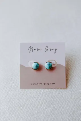 Turquoise & Gold Studs