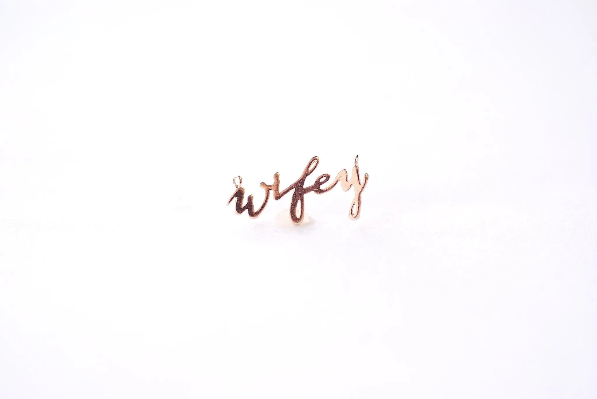 Wifey Charm Connector - Vermeil 18k gold plated 925 sterling silver, Wife Charm, Bride Marriage Wedding Engagement Honeymoon Charm, 488