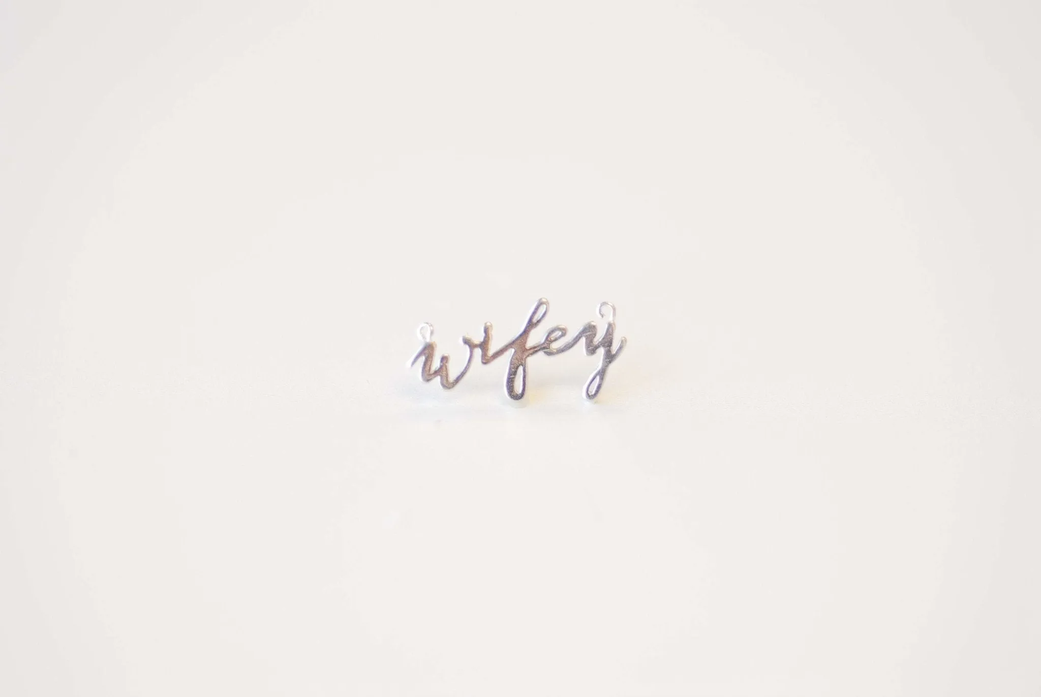 Wifey Charm Connector - Vermeil 18k gold plated 925 sterling silver, Wife Charm, Bride Marriage Wedding Engagement Honeymoon Charm, 488