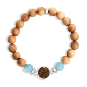 Women's El Retiro Round Beaded Bracelet - Cypress & Aquamarine